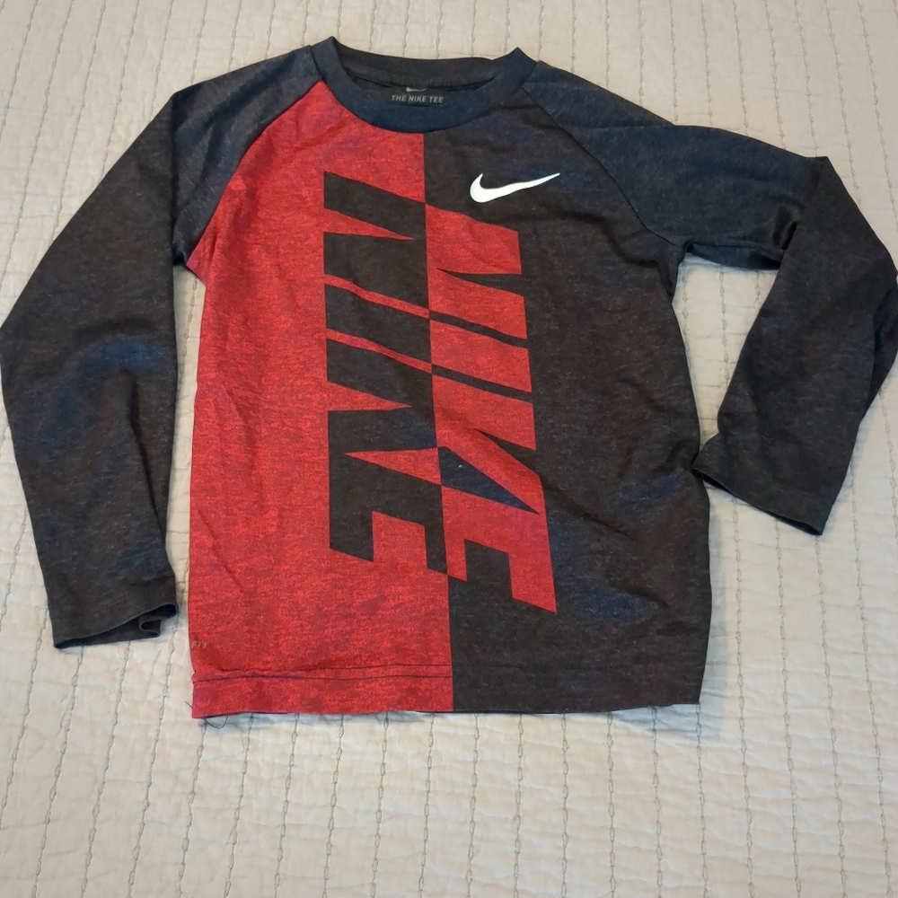 Nike Red and Black Long Sleeve Tees